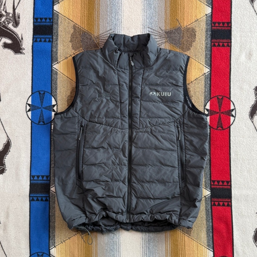KUIU Elements Insulated Vest Mens XL Gray Toray Fabric Quilted Puffer Hunting